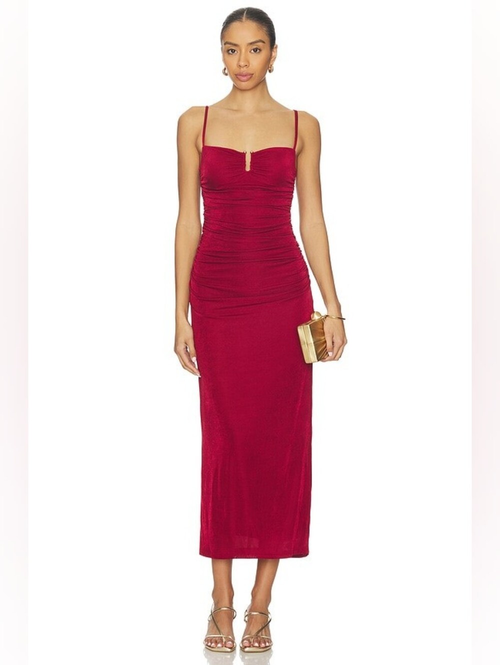 NWOT $169 MINKPINK Maya Midi Dress in Wine XS